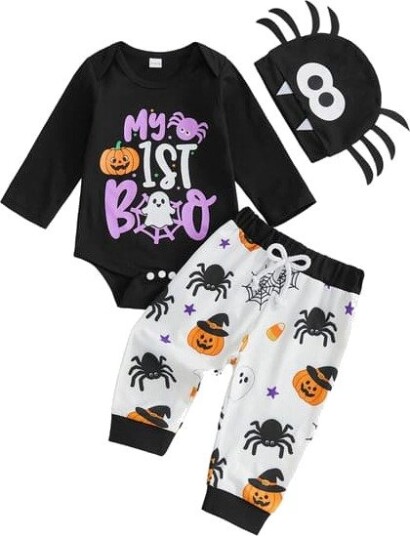 Min Første Halloween Babysett med Body, Bukse og Lue 3 Deler