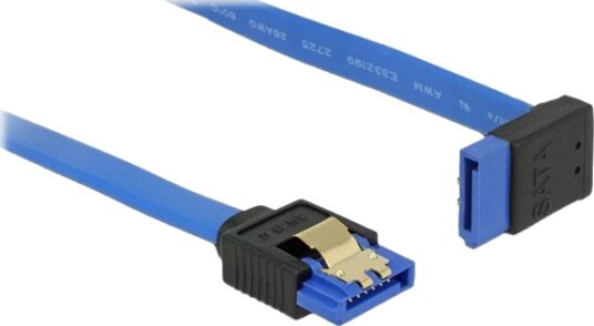 Delock Sata Kabel Serial Ata 150/300/600 SataR Rett Til SataR Vinklet Opp 1 M Hasp Blå