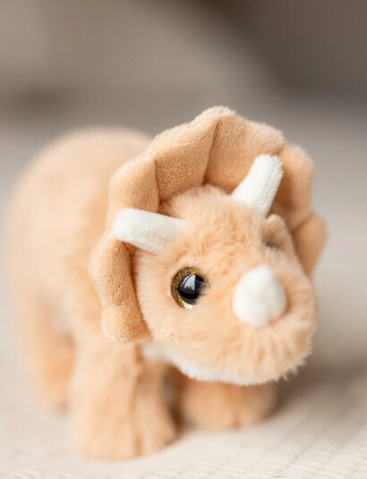 Teddykompaniet Dino, Triceratops, Aprikos, Liten - Orange - 25 CM
