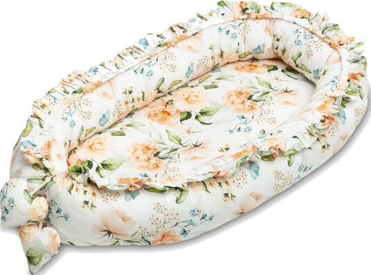 Sensillo Velvet Babynest 80x45 cm Peony Peach