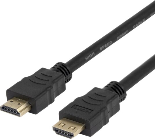 Deltaco High Speed Hdmi Kabel Med Ethernet Hdmi Hann Lås Til Hdmi Hann Lås 2 M Svart Støtte For 4K 60 Hz 3840 X 2160 Fleksibel