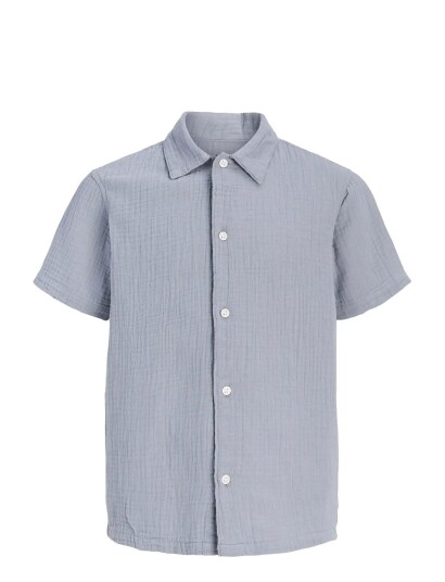 Jack & Jones Jornantucket Double Cloth Shirt Ss Jnr Blue 152