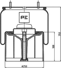 Luftbelg fjæring PETERS ENNEPETAL 084.059 74A