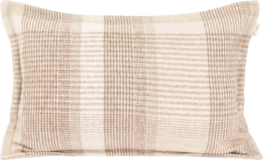 Lama Hasselt putetrekk i resirk. ull 40x60 Beige Glencheck
