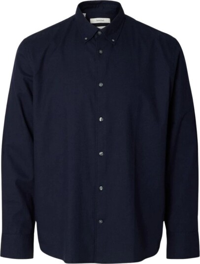 Selected Homme Regular Cole Jay Melange Long Sleeve Shirt Blå S
