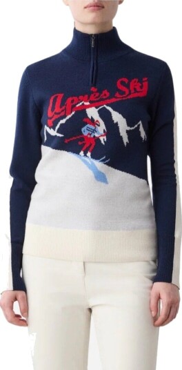 We Norwegians Afterski zipup sweater M blå dame