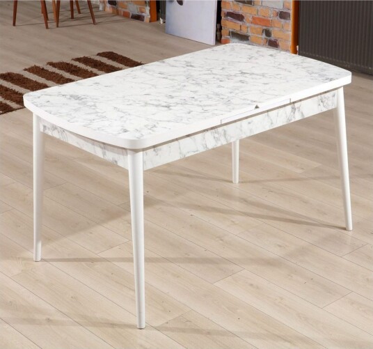 Valric Spisebord 132 cm Rektangulær - Hvit/Grå