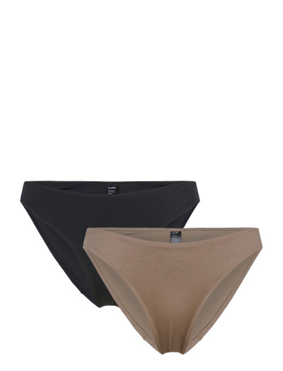 Weekday 2-Pack Scoop Bikini Bottoms - Black - XS