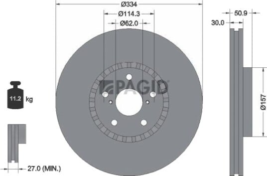 PAGID 54479NC Bremseskive PAGID 54479NC Bremseskive