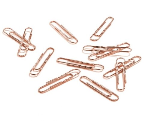 Papirclips 45 mm kobberbelagt pakke med 1 kg Papirclips 45 mm kobberbelagt pakke med 1 kg