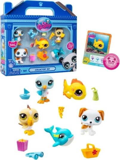 Littlest Pet Shop Strandvenner Samlefigursett med 5 Figurer Littlest Pet Shop Strandvenner Samlefigursett med 5 Figurer