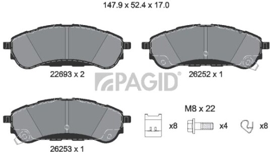 PAGID T2345N Bremseklosser