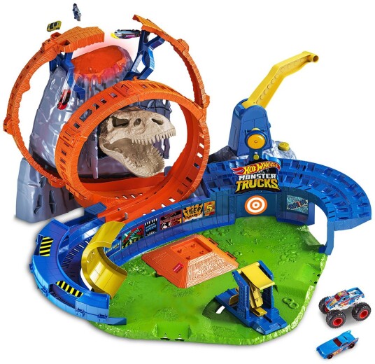 Hot Wheels Monster Trucks 1:64 Scale Race Ace Toy Truck And Volcano Playset Hot Wheels Monster Trucks 1:64 Scale Race Ace Toy Truck And Volcano Playset
