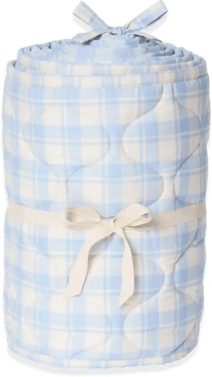 Garbo&Friends Plaid Sky Blue Quilted Crib Bumper Blue 100x 140cm