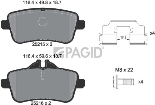 PAGID T2189N Bremseklosser
