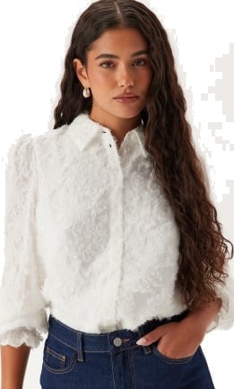 Pieces Pcpina Ls Shirt Cloud Dancer XS