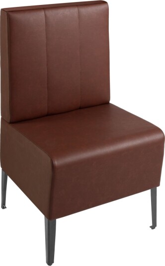 VEGA Polstret modulbenk 60 cm Adapto med ryggstøtte; 60x64x102 cm BxDxH; Sete Brun Ramme Svart
