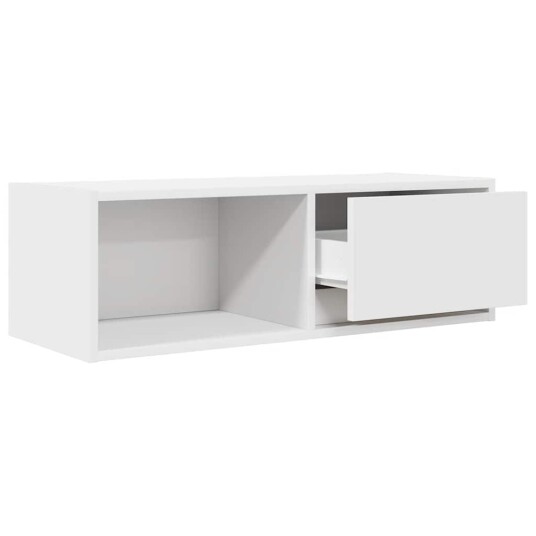 TV benk hvit 80x31x25,5 cm konstruert tre TV benk hvit 80x31x25,5 cm konstruert tre