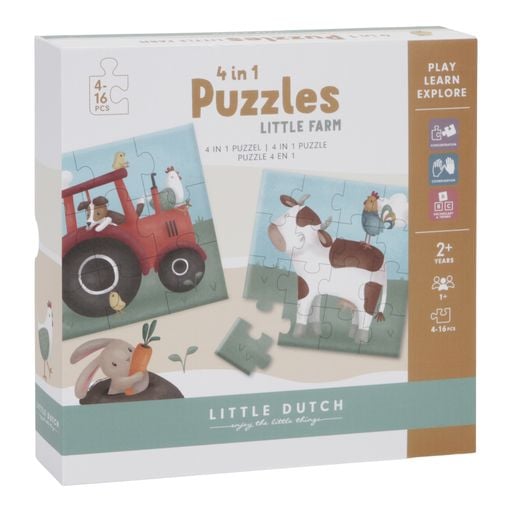 Little Dutch 4 in 1 puzzles Little Farm LD7153 Little Dutch 4 in 1 puzzles Little Farm LD7153