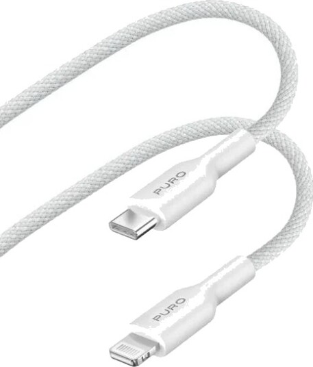 Puro Fabrik USB C Lightning Kabel 1.2m Hvit PUCAPLTUSBCFABK4WHI