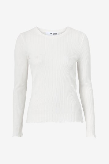 Selected FEMME Topp slf Anna LS Crew Neck Tee Hvit