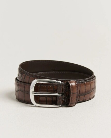 Anderson's Embossed Western Leather Belt Tan