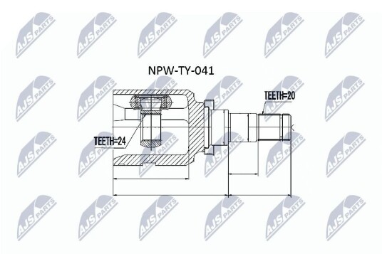Nty Drivknute drivaksel NTY NPW TY 041