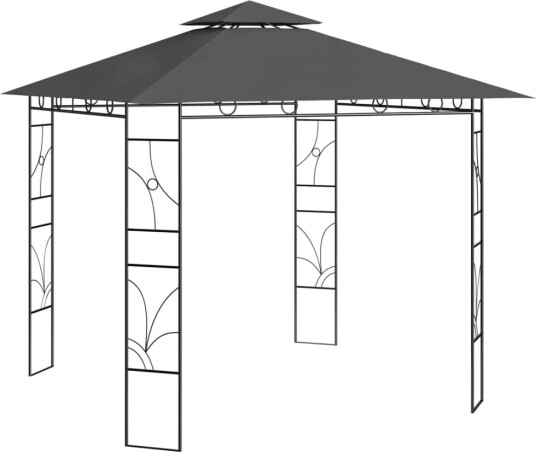 vidaXL Paviljong 3x3x2,7 m antrasitt 160 g/m²