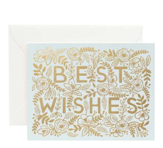 Rifle Paper Co. Bryllupskort Golden Best Wishes