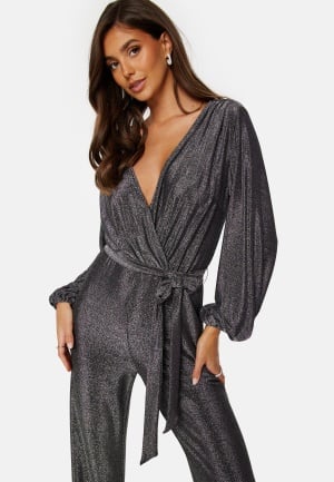 Bubbleroom Occasion Leena Sparkling Jumpsuit Silver L