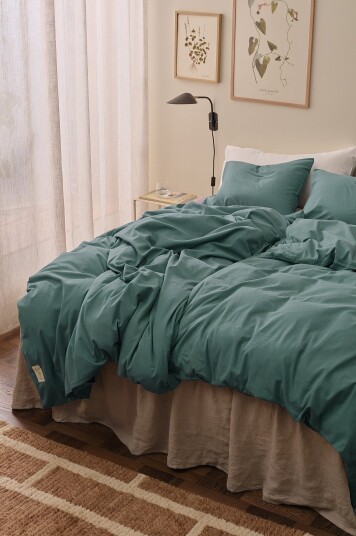 Ellos Home Dynetrekksett Cleo i bomullstwill 2 eller 3 stykker Grønn