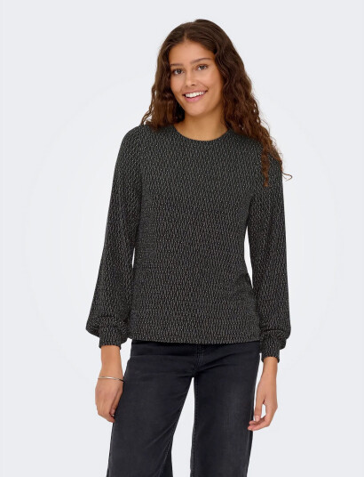 ONLY Onlcarol L/S Glitter Bow Top Box Jrs - Black - S ONLY Onlcarol L/S Glitter Bow Top Box Jrs - Black - S