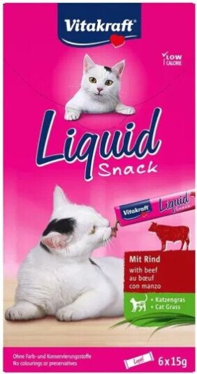 Vitakraft Liquid Stick Beef+Cat Grass 90 G