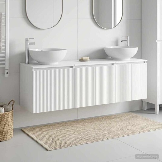 vidaXL Baderomsskapsett 3 stk. Hvit 49,5 x 44,5 x 65 cm Konstruert tre
