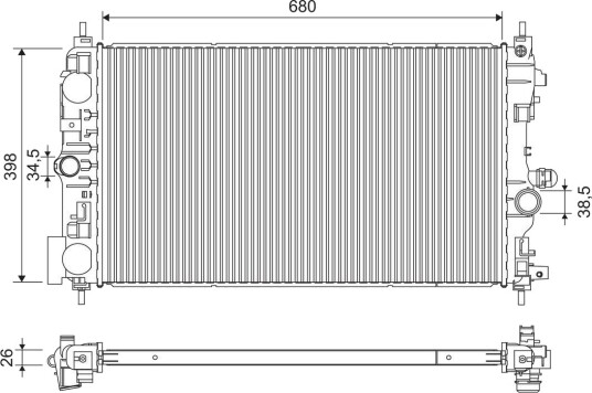 VALEO 701237 Radiator motorkjøling
