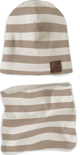Babysteps Stripes Beige Sett / Hals + Lue S 40-48cm Babysteps Stripes Beige Sett / Hals + Lue S 40-48cm