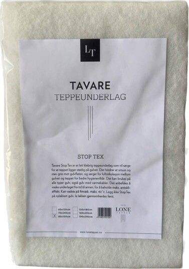 Lone Tepper   Stop Tex filt teppeunderlag 80x150 cm