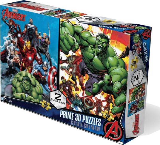 Marvel Avengers 2Pack contains 2 x 200pc 12x18 in 3D Lenticular Puzzles Marvel Avengers 2Pack contains 2 x 200pc 12x18 in 3D Lenticular Puzzles