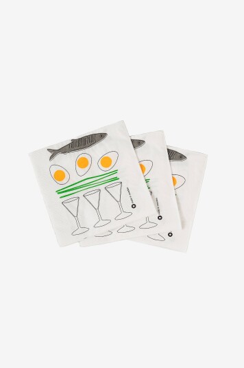 Rotor design Servietter Herring egg og snaps 20 pakning Hvit Rotor design Servietter Herring egg og snaps 20 pakning Hvit