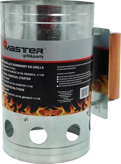 Grilltenner Master Grill MG120 stål 17 cm 28 cm Komin-effekt