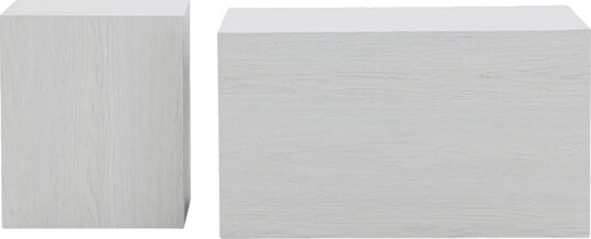 Sofabordsett York 2 stk 60x80 cm/40x40 cm Hvit - Hvit