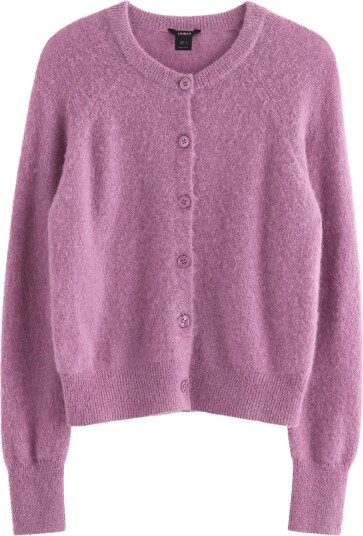 Lindex Fine Knit Cardigan In Wool Blend LILAC XS