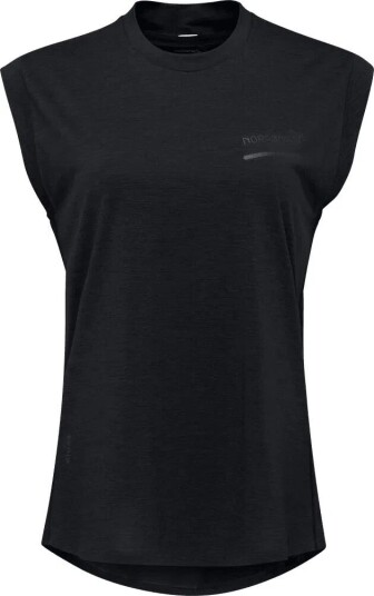 Norrøna Women's Senja Equaliser Sleeveless T-Shirt Caviar L, Caviar