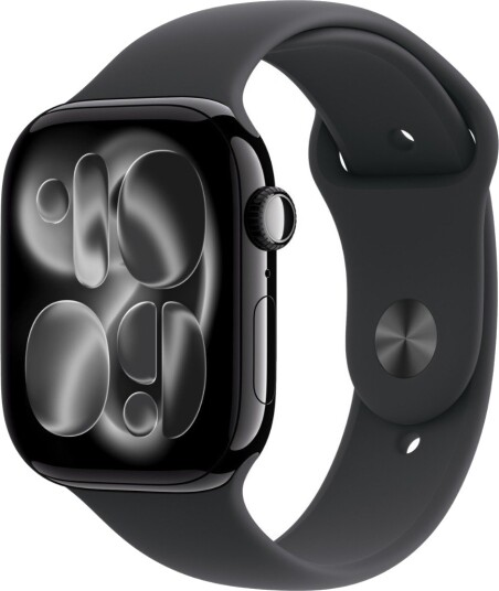 Apple Watch Series 11 GPS 46mm Jet Black Aluminium Case with Black Sport Band M/L