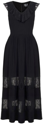 Hell Bunny Lang kjole Mortem Maxi Dress XS til 4XL Damer svart