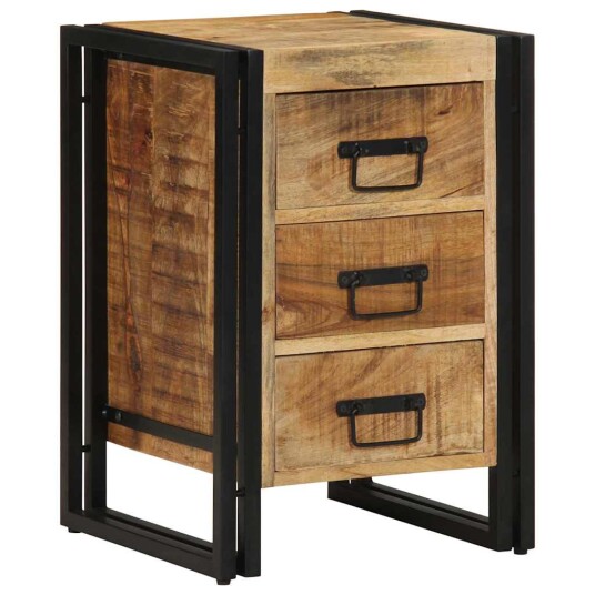 Nattbord 40x35x50 cm Solid Grovt Tre Mangotræ
