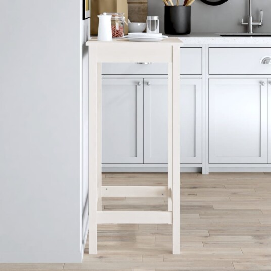 vidaXL Barbord hvit 50x50x110 cm heltre furu vidaXL Barbord hvit 50x50x110 cm heltre furu