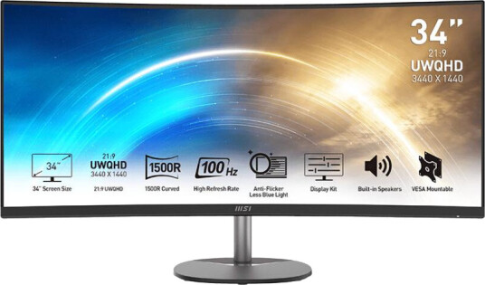 MSI 34" Ultrawide Buet Gaming Monitor 3440x1440 100Hz VA MSI 34" Ultrawide Buet Gaming Monitor 3440x1440 100Hz VA