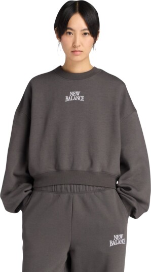 New Balance Linear Heritage Fleece Crew Grey S New Balance Linear Heritage Fleece Crew Grey S