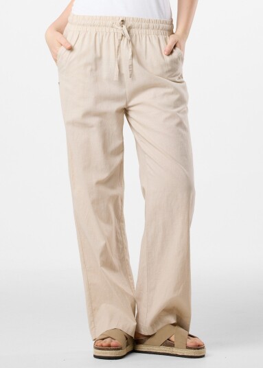 Seaside New Hampshire Linen Pants W Beige 34 Hverdagsbukser